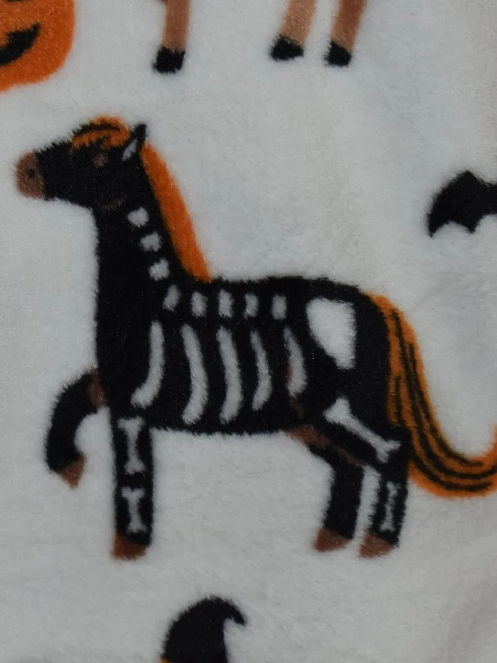 Halloween Costume Horse Bats Jack O Lantern Velvet Plush Fleece Throw Blanket